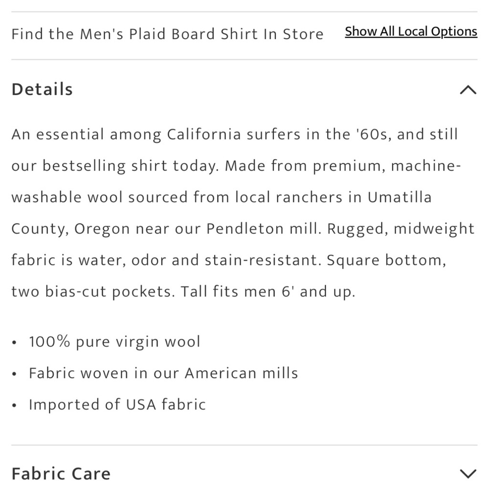 BFS🖤Pendleton nwot blue original surf board button down 100% virgin wool shirt - Picture 9 of 9